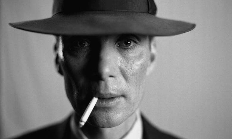 Cillian Murphy is seen with a cigarette in his mouth in this moody first look at Oppenheimer
