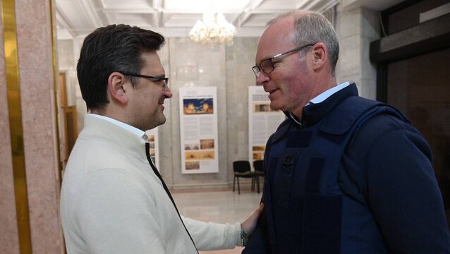 <p>Foreign Affairs and Defence Minister Simon Coveney meets Ukraine's foreign affairs minister Dmytro Kuleba.</p> <p>Foreign Affairs and Defence Minister Simon Coveney meets Ukraine's foreign affairs minister Dmytro Kuleba.</p>