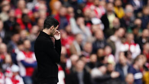 <p>Mikel Arteta has seen his side lose three in a row to blow their advantage in the top-four fight (Aaron Chown/PA)</p>