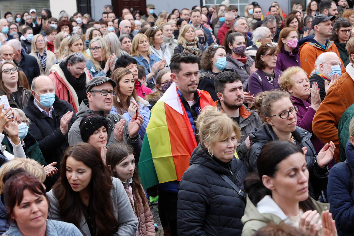 People attend a vigil in Sligo in memory of Aidan Moffitt and Michael Snee. People attend a vigil in Sligo in memory of Aidan Moffitt and Michael Snee.