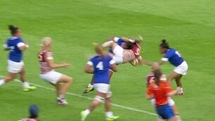Samoan women’s player sees red for horrific spear tackle