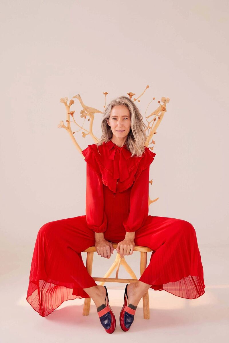 Red maxi pleated jumpsuit, Farm Rio, €350
