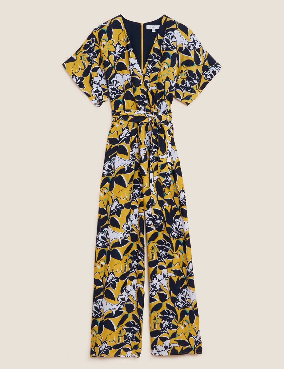 Autograph floral belted waisted wide leg jumpsuit, M&amp;S, €125