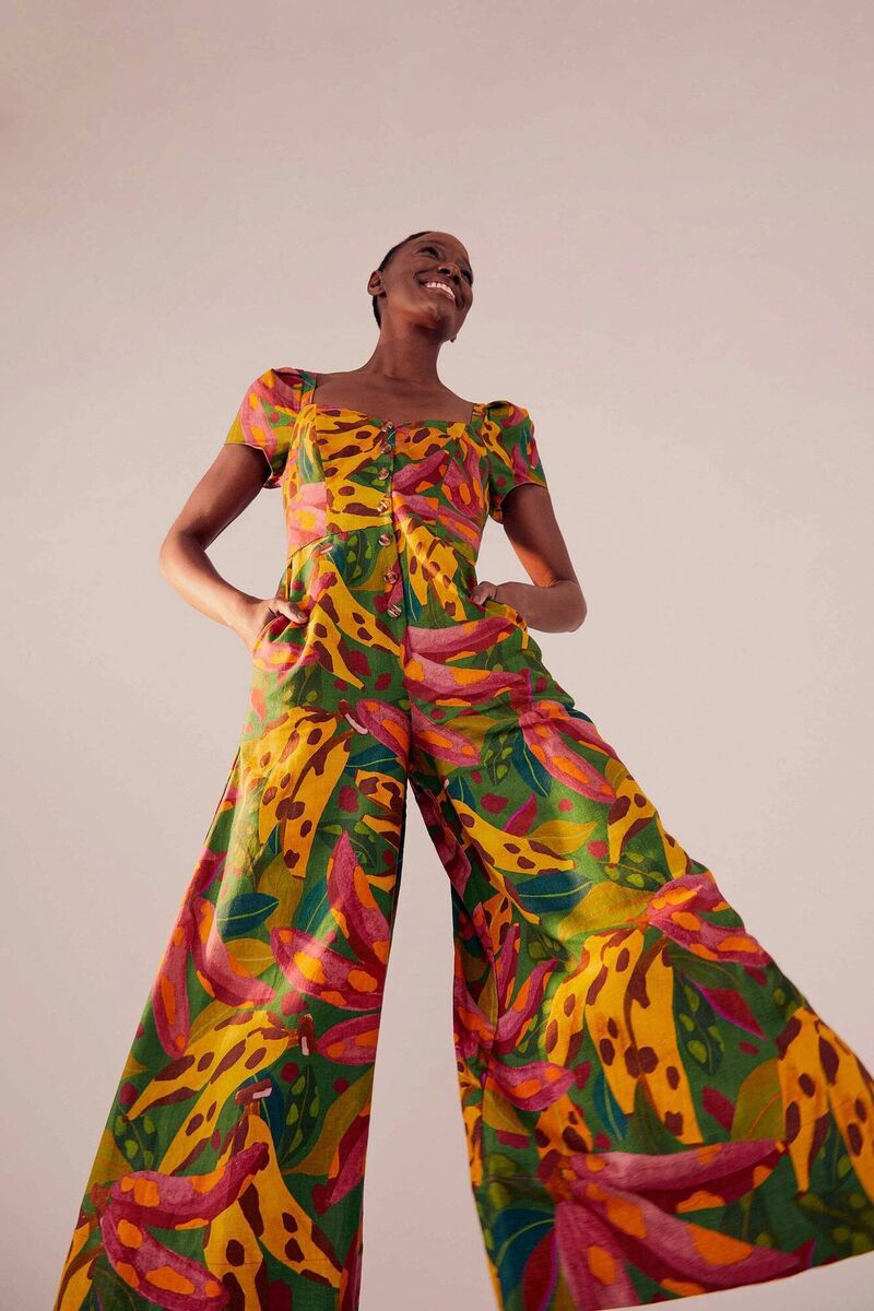 Tropical print cap sleeve jumpsuit, Farm Rio, €255