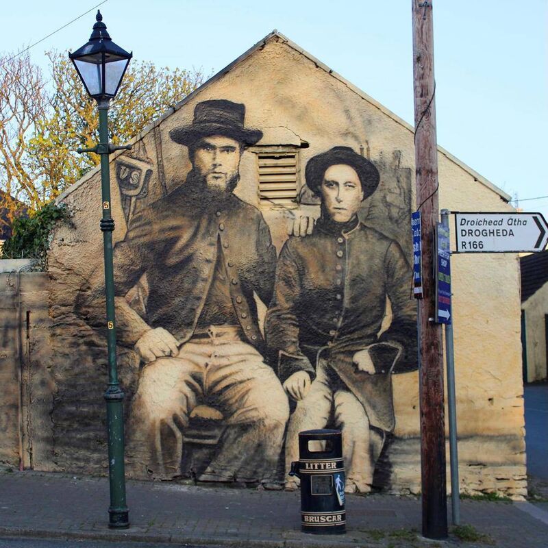 A wider view of Ciarán Dunlevy's mural in Clogherhead honouring Albert Cashier. Picture: Ciarán Dunlevy