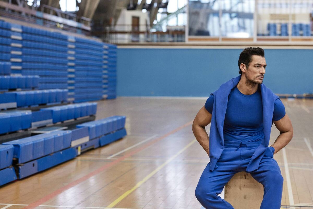 The male supermodel wearing his own David Gandy Wellwear - The Blue Collection. Picture: Arnaldo Anaya-Lucca