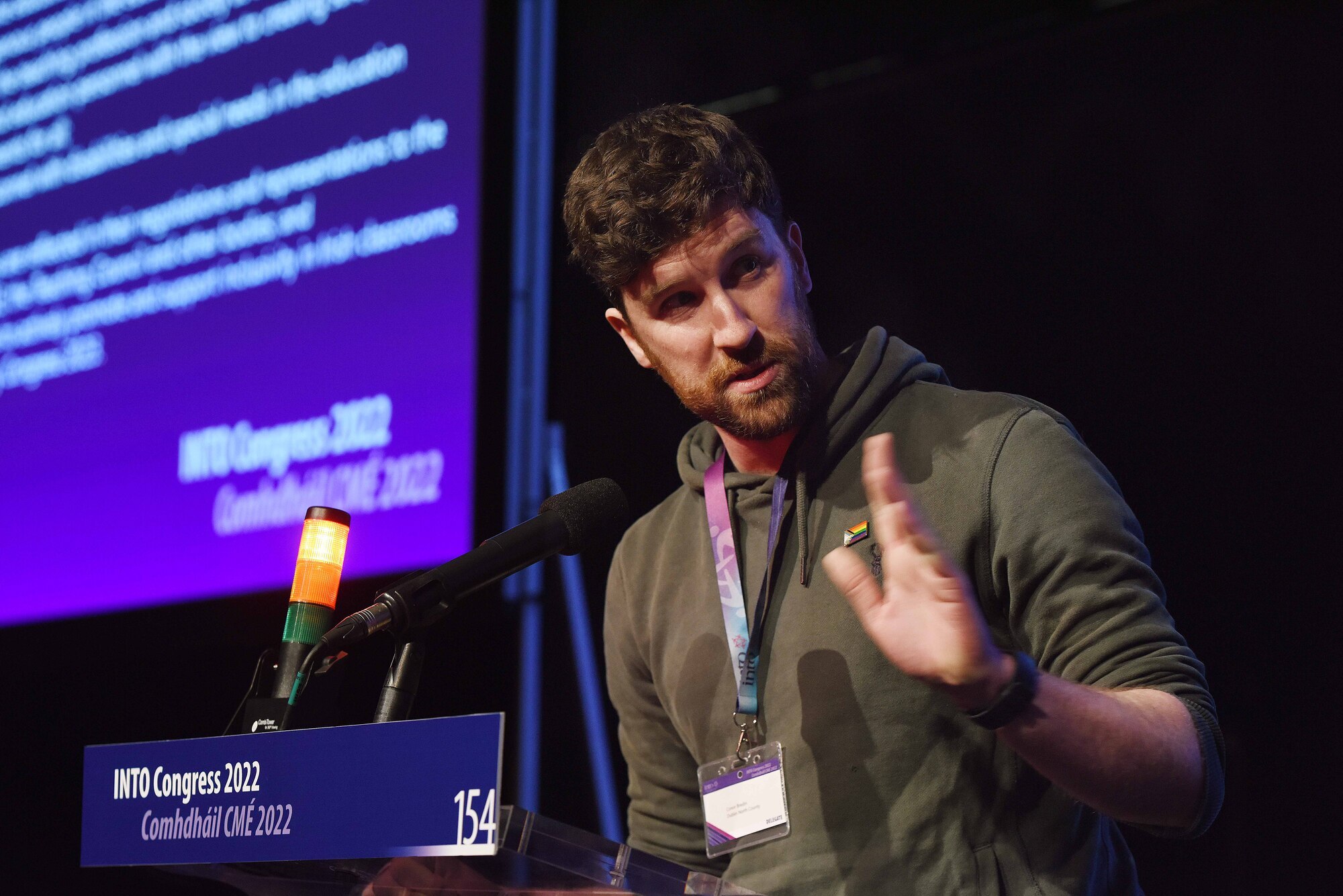 Teacher Conor Bredin, a gay man, told the INTO Congress that casual teaching work dried up after he opened up about his sexuality. Picture: Moya Nolan