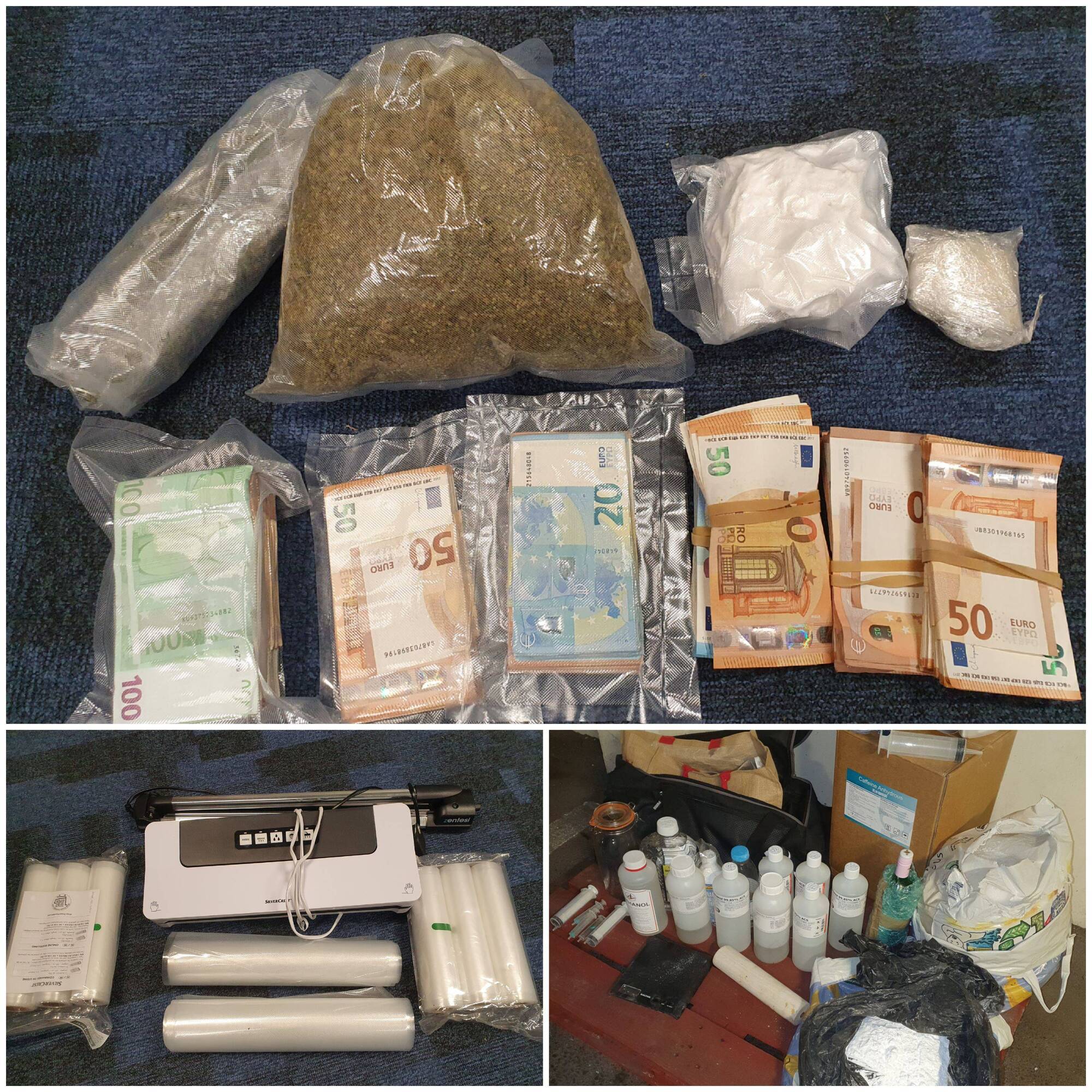Man arrested after €39,000 worth of drugs and €36,450 in cash seized