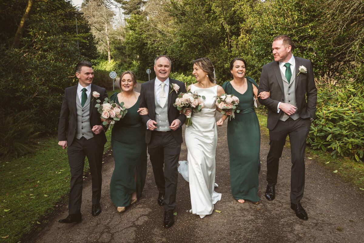 Grace O'Donoghue and Graham O'Halloran with their wedding party. Pictures: Dermot Sullivan Grace O'Donoghue and Graham O'Halloran with their wedding party. Pictures: Dermot Sullivan