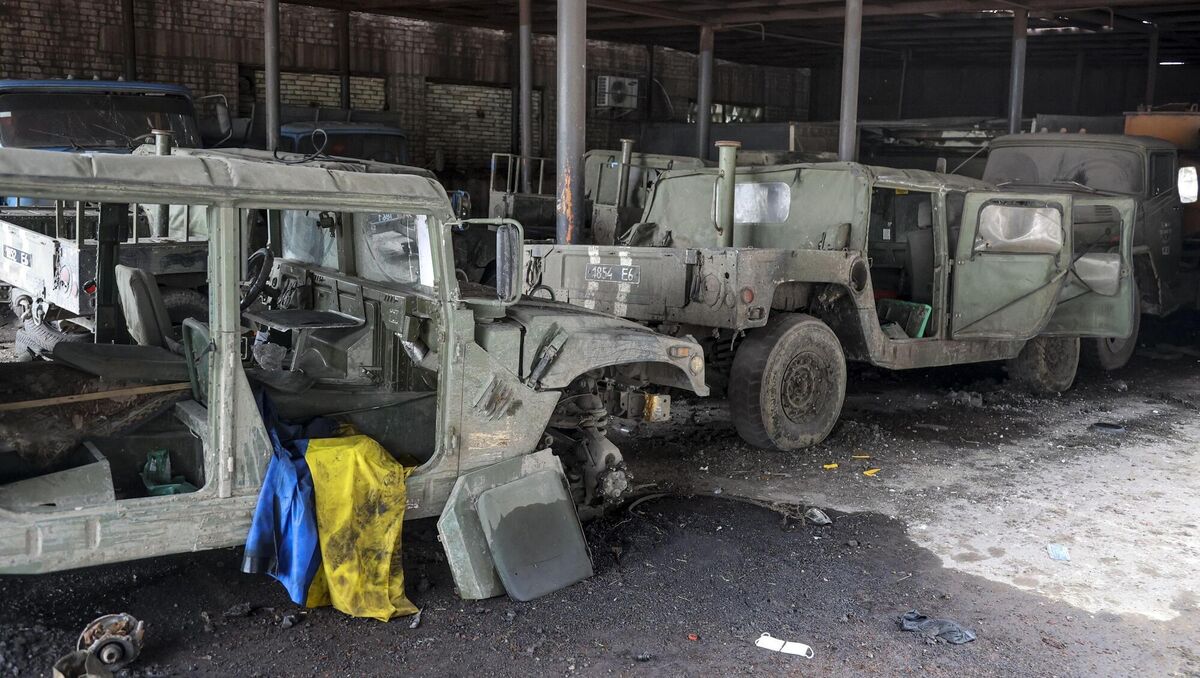 Damaged Ukrainian army military vehicles at the Illich Iron & Steel Works Metallurgical Plant, in an area controlled by Russian-backed separatist forces in Mariupol, Ukraine. Picture: Alexei Alexandro/AP Damaged Ukrainian army military vehicles at the Illich Iron & Steel Works Metallurgical Plant, in an area controlled by Russian-backed separatist forces in Mariupol, Ukraine. Picture: Alexei Alexandro/AP