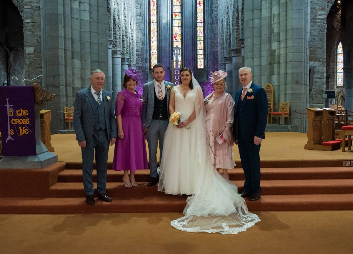 Heather O'Donoghue and Stephen McCarthy with Madeleine and Denis O'Donoghue and Bridie and Edward McCarthy Heather O'Donoghue and Stephen McCarthy with Madeleine and Denis O'Donoghue and Bridie and Edward McCarthy