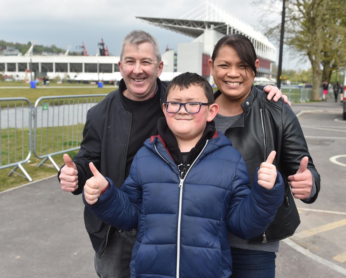 Jason, Diana and Caoimhin Cowhig at Ed Sheehan at Páirc Uí Chaoimh. Picture: Eddie O'Hare