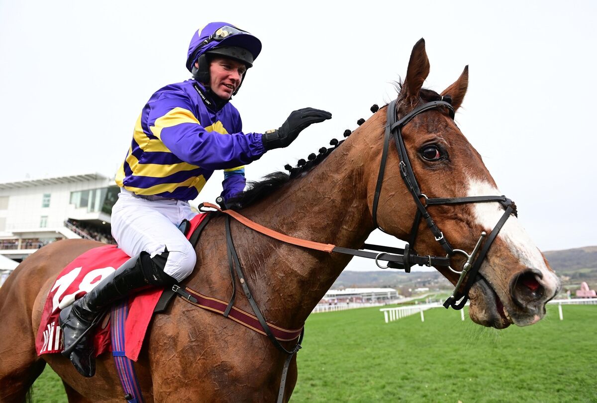 Corach Rambler and Derek Fox celebrate their success in the Ultima Handicap Chase. Corach Rambler and Derek Fox celebrate their success in the Ultima Handicap Chase.