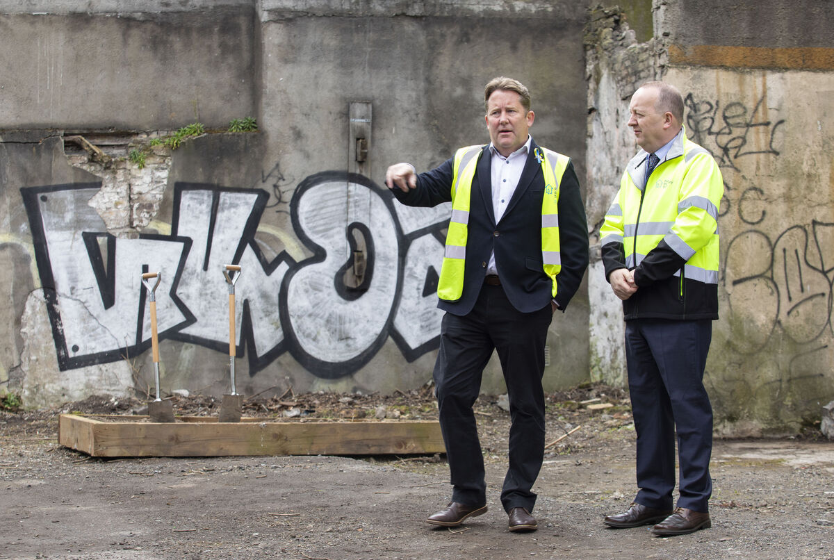 Peter McVerry Trust, CEO Pat Doyle (right) welcomes the Minister for Housing, Darragh O'Brien TD, to turn the sod on its latest social housing scheme in Dublin City Centre earlier this month. Picture: Peter Houlihan / Coalesce Peter McVerry Trust, CEO Pat Doyle (right) welcomes the Minister for Housing, Darragh O'Brien TD, to turn the sod on its latest social housing scheme in Dublin City Centre earlier this month. Picture: Peter Houlihan / Coalesce