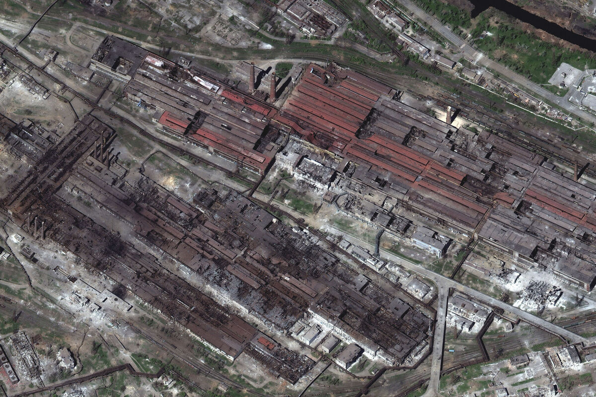 This satellite image provided by Maxar Technologies shows an overview of Azovstal steel plant in Mariupol, Ukraine, on April 29, 2022. Picture: Satellite image ©2022 Maxar Technologies via AP