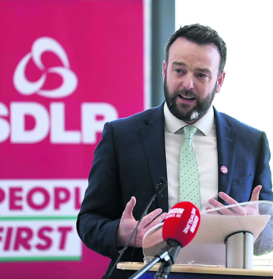 Party leader Colum Eastwood has seen a resurgence of support for the SDLP in recent years, but it could suffer in Thursday’s elections if nationalists coalesce behind Sinn Féin. Picture: Liam McBurney/PA