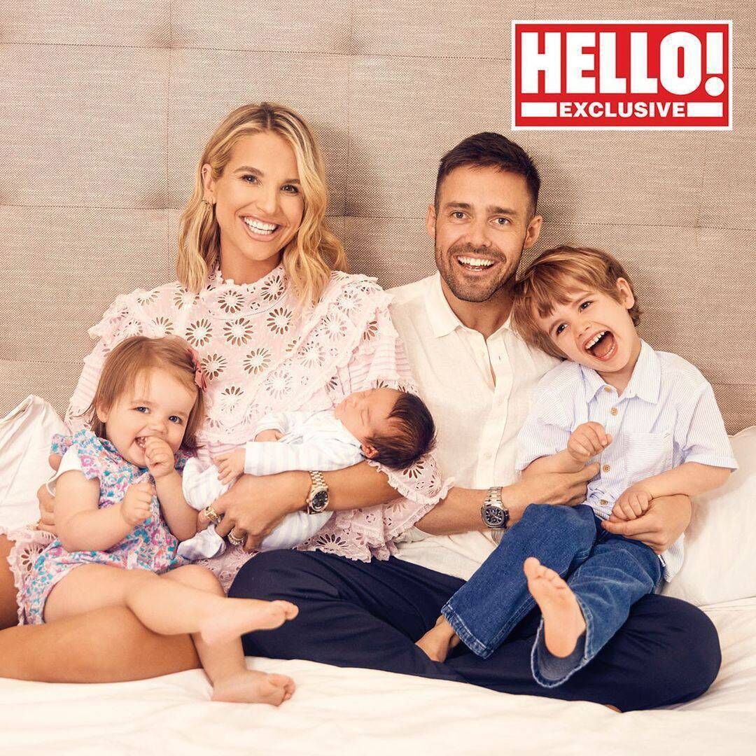 Vogue Williams and Spencer Matthews posed for a family photo for HELLO!