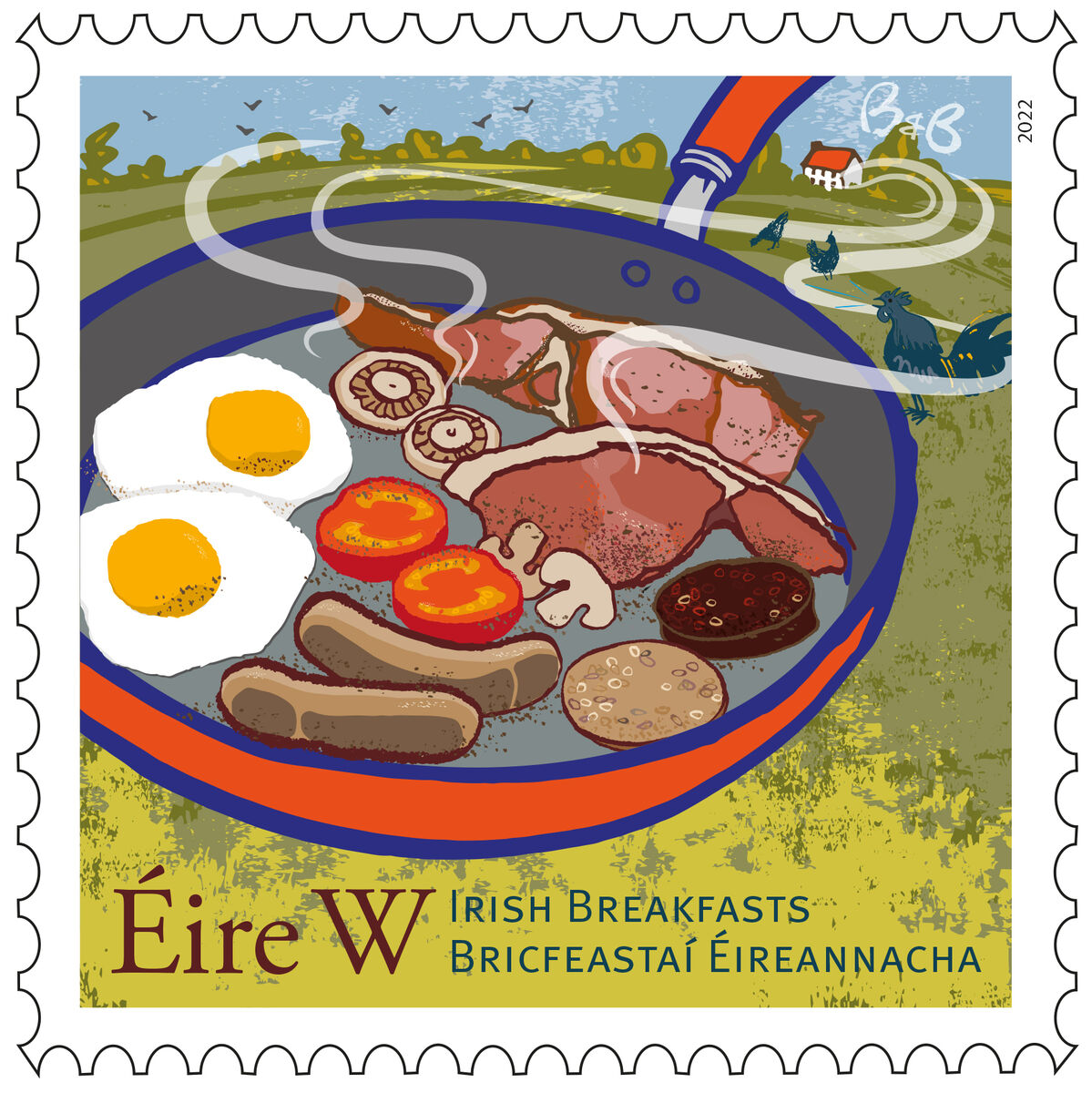 One of a splendid series of new stamps from An Post celebrating the Irish breakfast, food tourism and hospitality