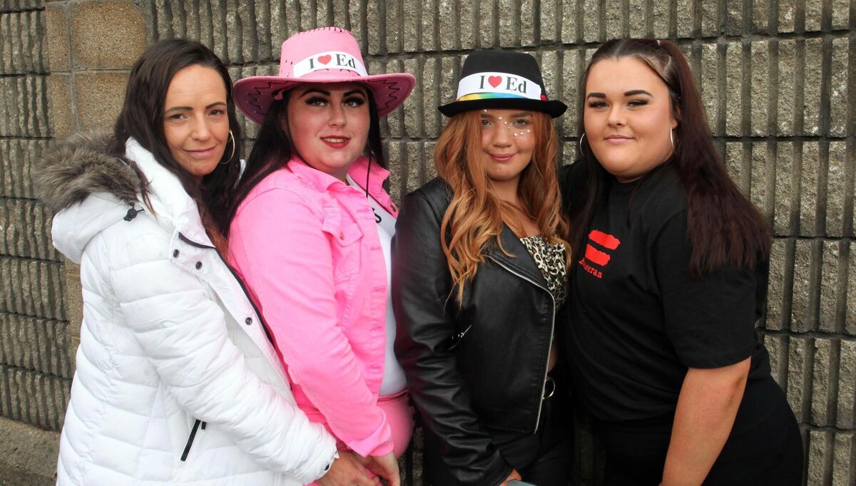 Joanne Jarins, Noami McCarthy, Stevie O'Donovan, Aoife Barron Caherconlish, all set for Ed Sheeran at Thomond Park. Picture Brendan Gleeson Joanne Jarins, Noami McCarthy, Stevie O'Donovan, Aoife Barron Caherconlish, all set for Ed Sheeran at Thomond Park. Picture Brendan Gleeson