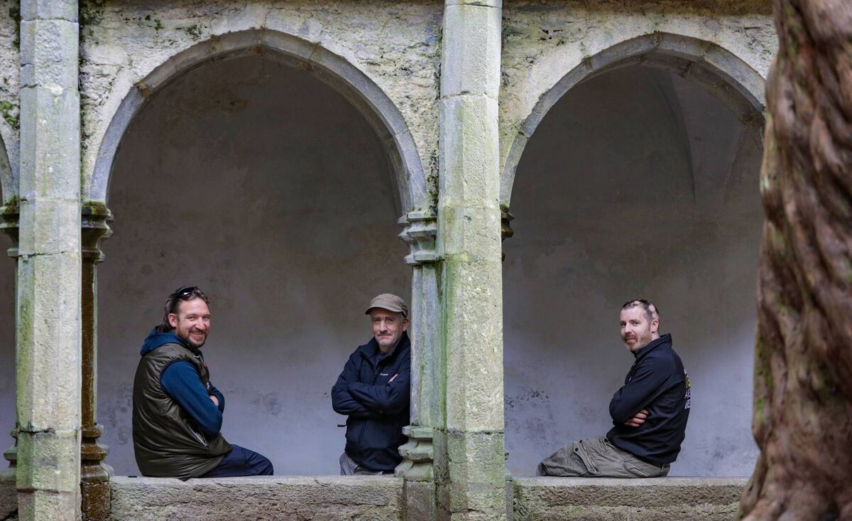 Sam Bayley, NPWS, Danny O'Keeffe, NPWS, and Kieran Somers, sound technician INEC. Picture: Valerie O'Sullivan