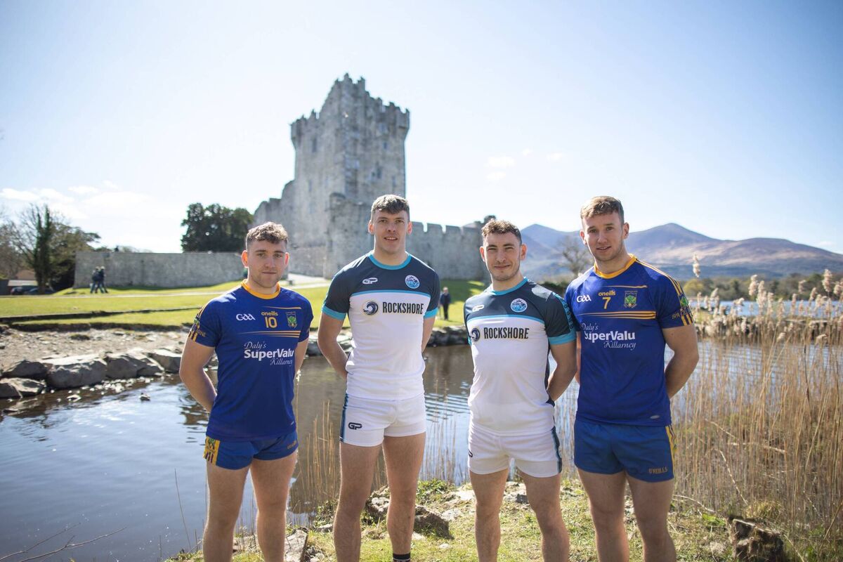 From left Dara Moynihan, David Clifford, Paudie Clifford and Dan O'Donoghue at the launch of the Spa GAA Sevens 