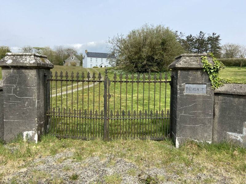 Rathbarry is carved on entrance pillars