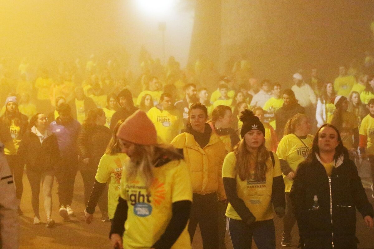 People of Limerick taking part in the Darkness into Light Walk in aid of Pieta House on Thomond Bridge