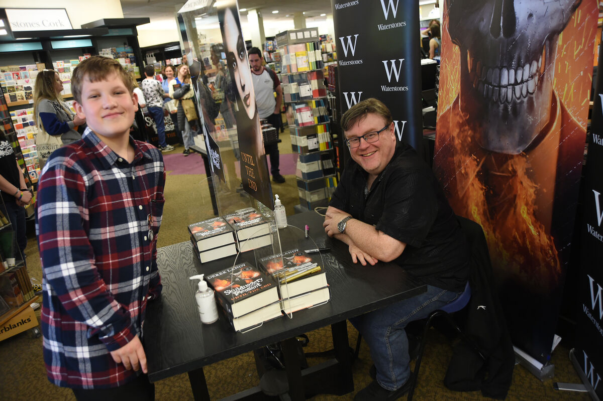 12 year old Andrey Wilkinson, from Cambridge was first in the queue to meet author Derek Landy 12 year old Andrey Wilkinson, from Cambridge was first in the queue to meet author Derek Landy