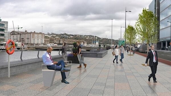 The mini-plaza proposed for the unused wharf at Albert Quay. The mini-plaza proposed for the unused wharf at Albert Quay.
