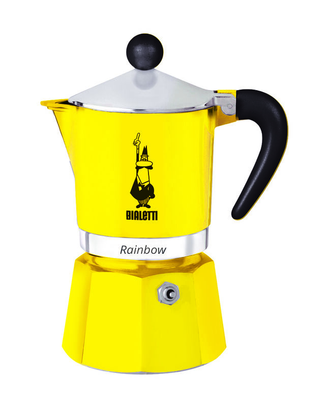 The Bialetti Moka Pot in a new vibrant yellow shade The Bialetti Moka Pot in a new vibrant yellow shade