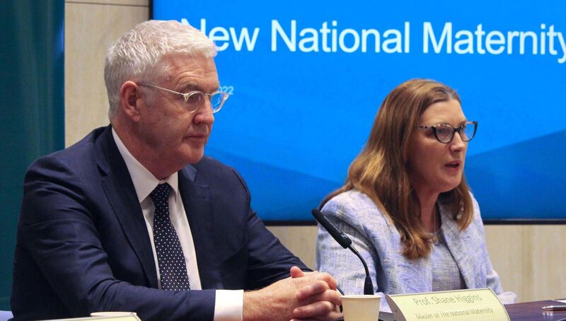 Prof Shane Higgins, Master of the National Maternity Hospital and Dr Cliona Murphy, chair of the Institute of Obstetricians and Gynaecologists, at a press conference at the Department of Health to answer questions on the National Maternity Hospital. Picture: Dominic McGrath/PA Prof Shane Higgins, Master of the National Maternity Hospital and Dr Cliona Murphy, chair of the Institute of Obstetricians and Gynaecologists, at a press conference at the Department of Health to answer questions on the National Maternity Hospital. Picture: Dominic McGrath/PA