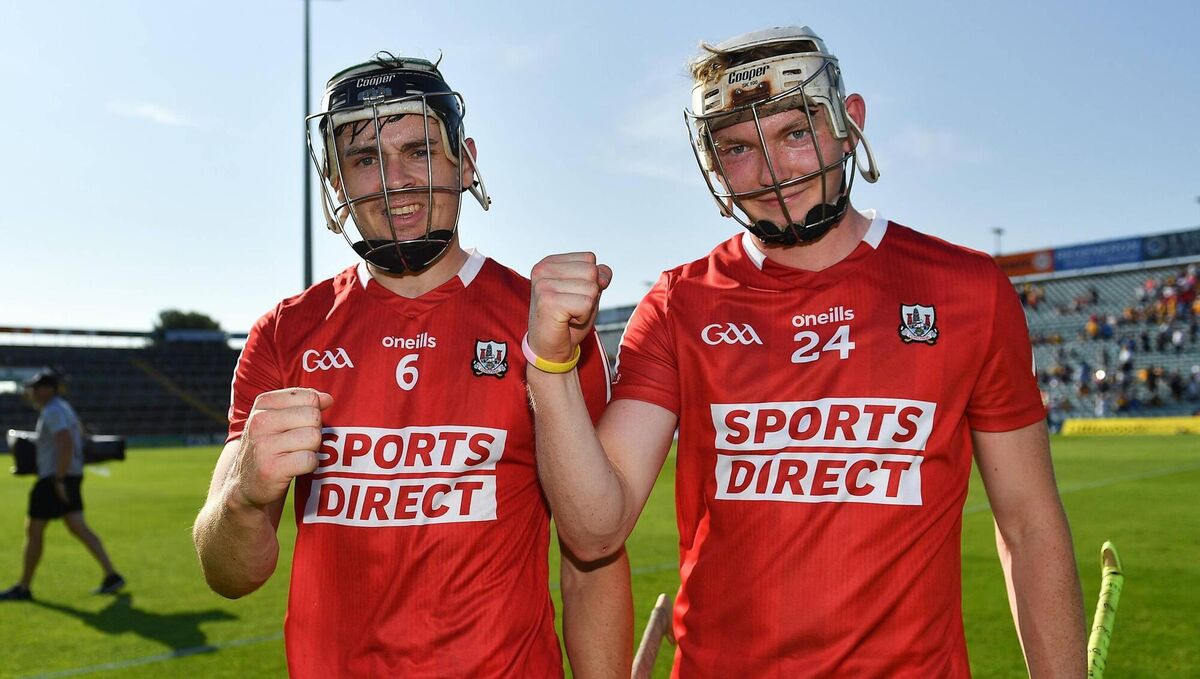 Shane Barrett (right) pictured with Mark Coleman in a 2021 All-Ireland Senior Championship match.