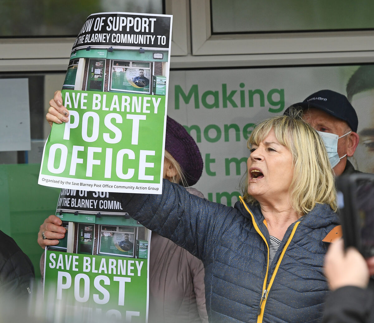 Nina O'Sullivan at the Save Blarney Post Office protest. Picture; Eddie O'Hare