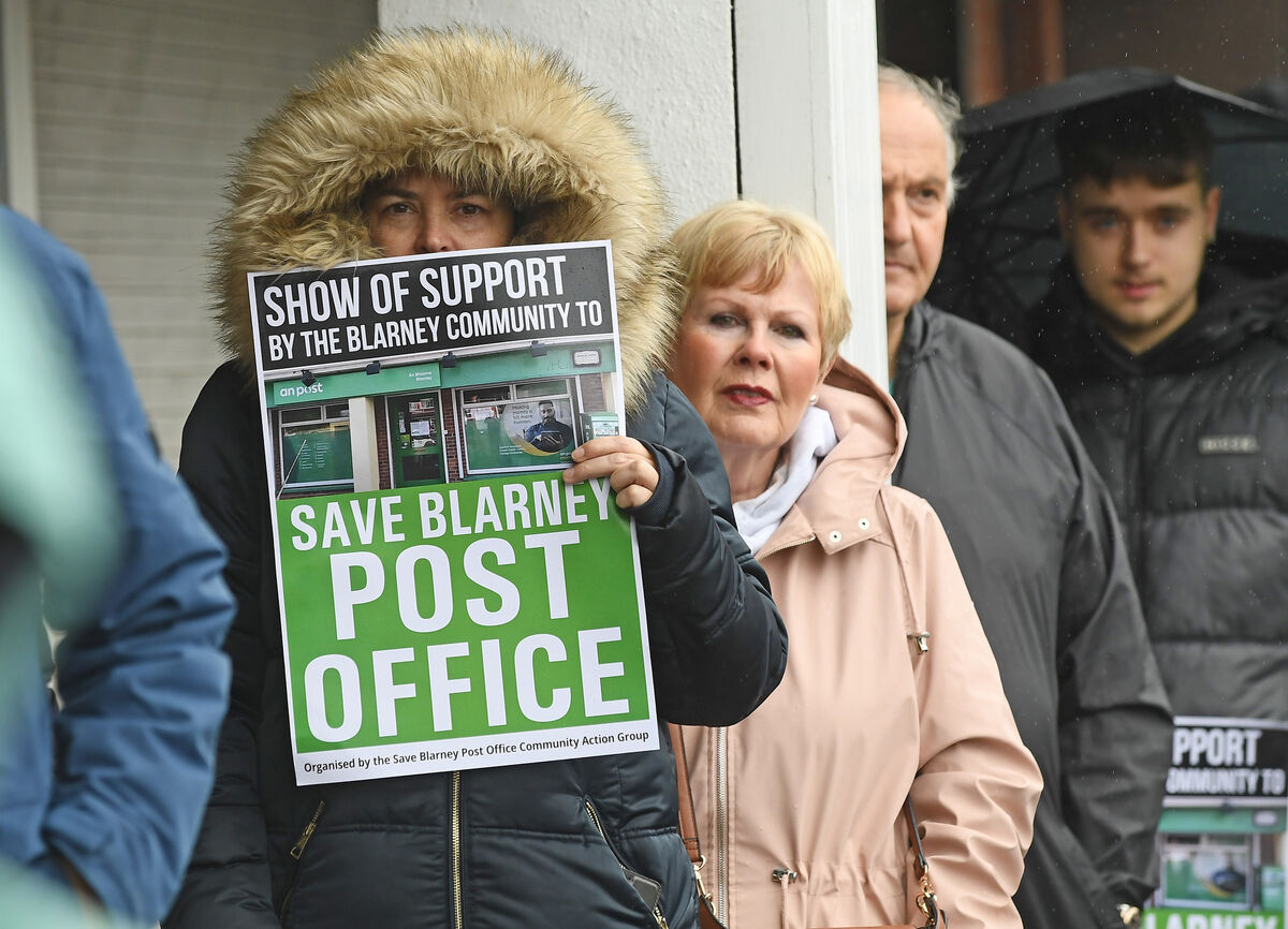 Locals at the Save Blarney Post Office protest. Picture: Eddie O'Hare