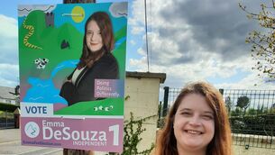 <p>Emma de Souza ran as an Independent in the Northern Ireland elections in the constituency of Fermanagh and South Tyrone where only two Independent candidates had ever even run, neither of whom were women. Picture: Twitter @EmmandJDeSouza</p>