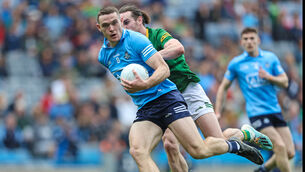 <p>Dublin's Brian Fenton with Cillian O'Sullivan of Meath. Mandatory Credit ©INPHO/Evan Treacy</p>
