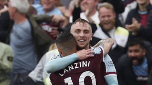 <p>West Ham United's Jarrod Bowen celebrates his goal in a 2-2 draw with Manchester City at London Stadium. (Photo by Ian Kington/AFL via Getty Images)</p>