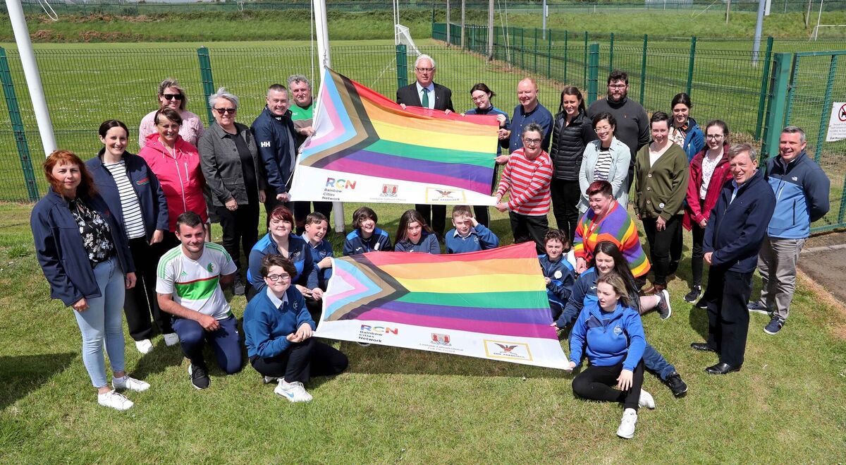 Members from St Vincent's GAA Club with Siobhan O'Dowd, Kate Moynihan, Terence MacSwiney, and Cllr Tony Fitzgerald, at St Vincent's GAA Club, Kilmore Road, Cork. Picture: Jim Coughlan. Members from St Vincent's GAA Club with Siobhan O'Dowd, Kate Moynihan, Terence MacSwiney, and Cllr Tony Fitzgerald, at St Vincent's GAA Club, Kilmore Road, Cork. Picture: Jim Coughlan.