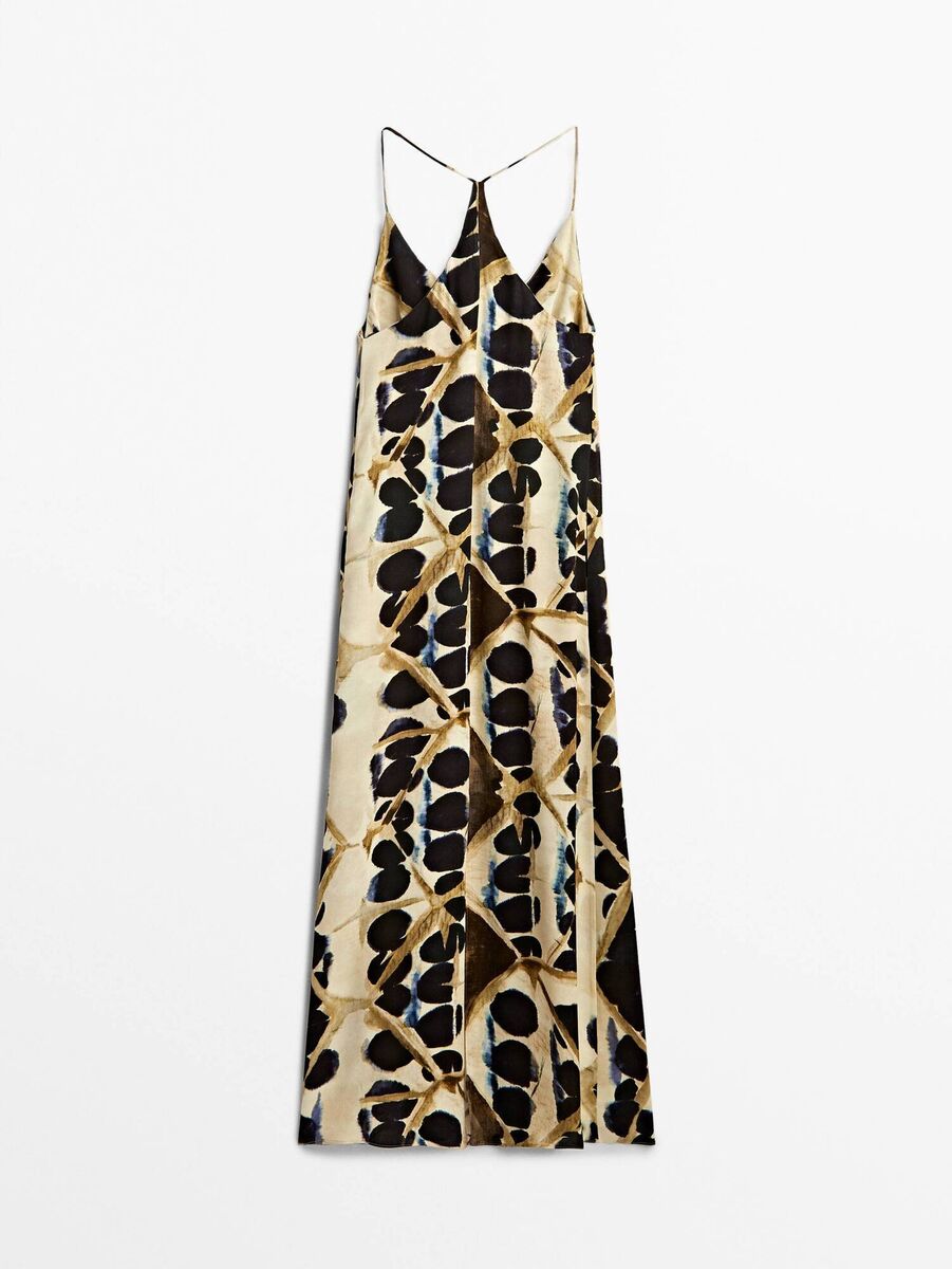 Long abstract print dress, Massimo Dutti, €99.95. Long abstract print dress, Massimo Dutti, €99.95.