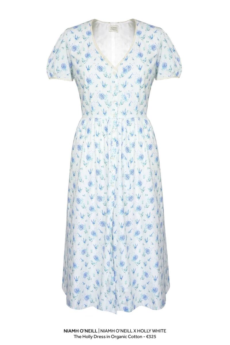 Dress, €325, Niamh O’Neill X Holly White. 