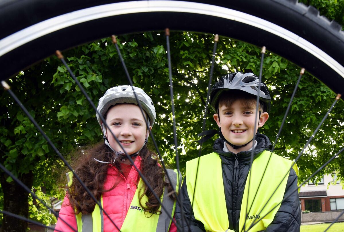 Oran and Isabella took part in Bus na Rothar, Cycle Bus to School, from Rossbrook, Model Farm Road, Cork, and areas along the route to Gaelscoil Uí Riada, Wilton, during National Bike Week. Pic: Denis Minihane.
