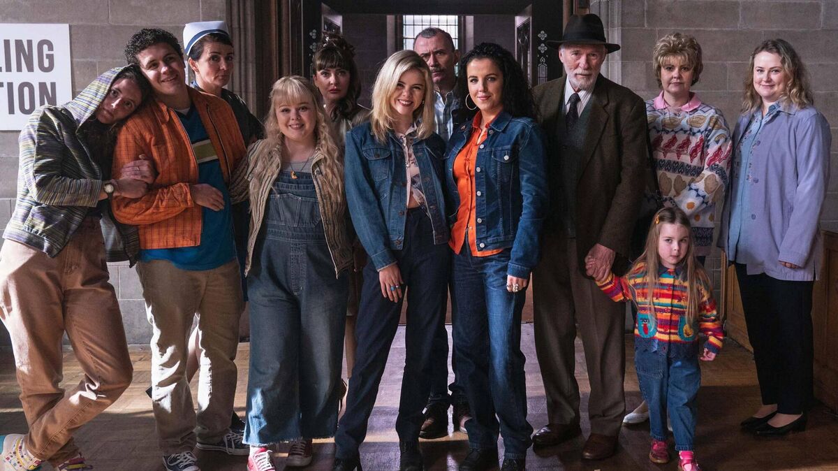 Derry Girls: Orla Mccool (Louisa Clare Harland), (James Maguire (Dylan Llewellyn), DEIRDRE MALLON (Amelia Crowley),Clare Devlin (Nicola Coughlan) , Sarah Mccool (Kathy Kiera Clarke),Erin Quinn (Saoirse Monica Jackson), Michelle Mallon (Jamie-Lee O'Donnell), Mary Quinn (Tara Lynne O’Neill), Gerry Quinn (Tommy Tiernan), Cara (Darcey McNeeley), Granda Joe (Ian McElhinney), Gerladine Devlin (Philippa Dunne). 