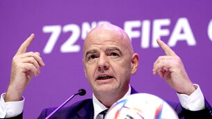 <p>FIFA president Gianni Infantino has been asked to hand over at least 440 million US dollars to remedy migrant worker abuses in Qatar (Nick Potts/PA)</p>