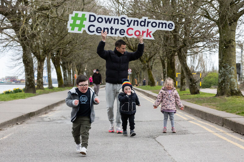 Olympian Rob Heffernan with Harry Brassel, Joey Corbett and Freya Desmond launching Challenge 21 for the Down Syndrome Centre Cork on World Down Syndrome Day. This fundraiser invites more than 200 participants to walk, jog or run the 21km distance from Haulbowline to Páirc Uí Chaoimh on Sunday, June 18, 2022. The route will follow the proposed greenway along Cork Harbour through Shanbally, Monsktown, Passage, Rochestown and on to Blackrock. Picture: Darragh Kane Olympian Rob Heffernan with Harry Brassel, Joey Corbett and Freya Desmond launching Challenge 21 for the Down Syndrome Centre Cork on World Down Syndrome Day. This fundraiser invites more than 200 participants to walk, jog or run the 21km distance from Haulbowline to Páirc Uí Chaoimh on Sunday, June 18, 2022. The route will follow the proposed greenway along Cork Harbour through Shanbally, Monsktown, Passage, Rochestown and on to Blackrock. Picture: Darragh Kane