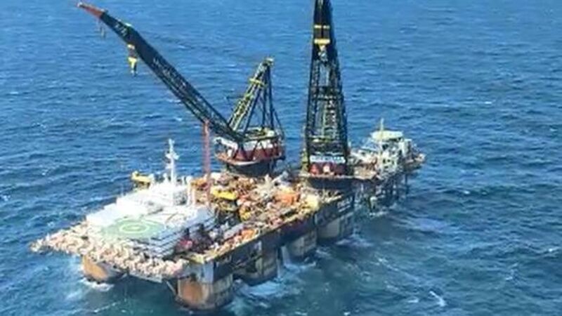 Watch: Giant floating crane ship arrives in Cork to help dismantle gas platforms Watch: Giant floating crane ship arrives in Cork to help dismantle gas platforms