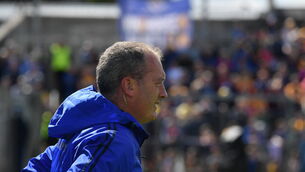 <p>22 May 2022; Waterford manager Liam Cahill before the Munster GAA Hurling Senior Championship Round 5 match between Clare and Waterford at Cusack Park in Ennis, Clare. Photo by Ray McManus/Sportsfile</p>