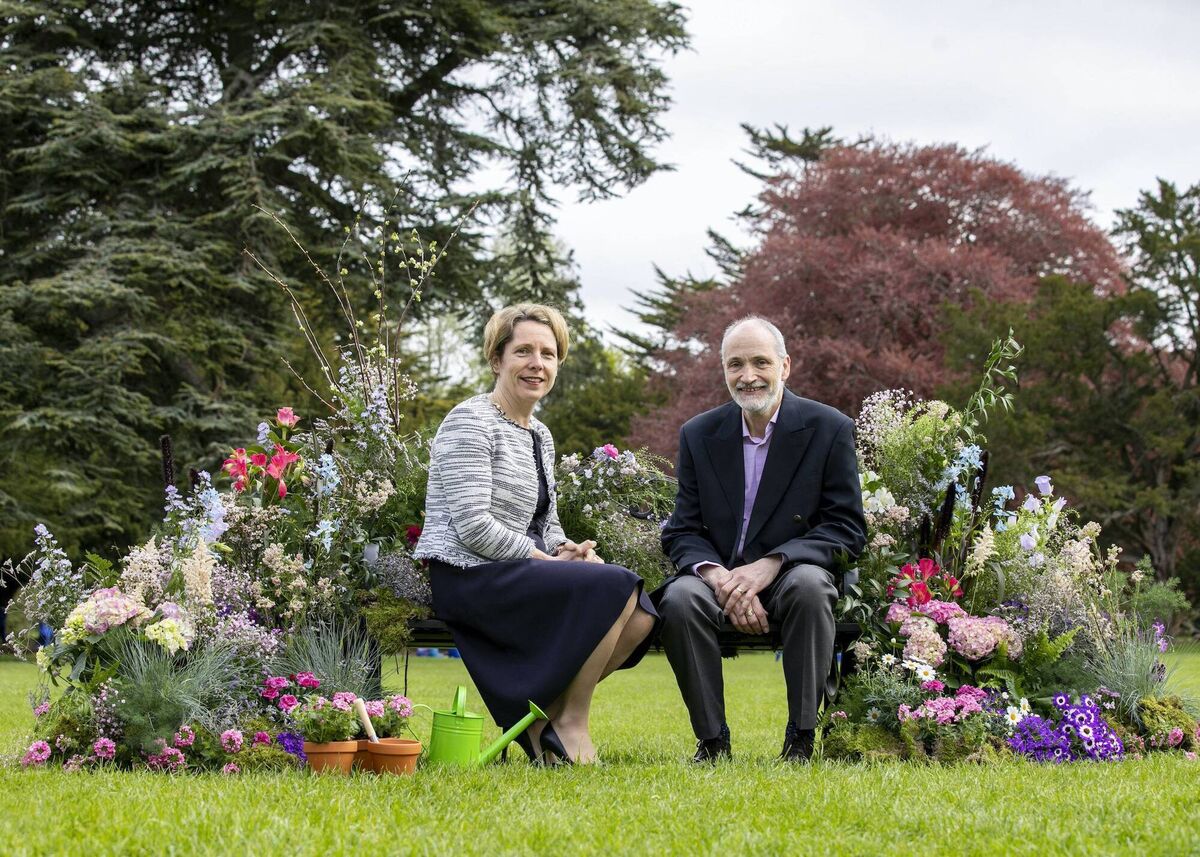 Bord Bia CEO Tara McCarthy and director of horticulture Mike Neary launch the Bloom festival.