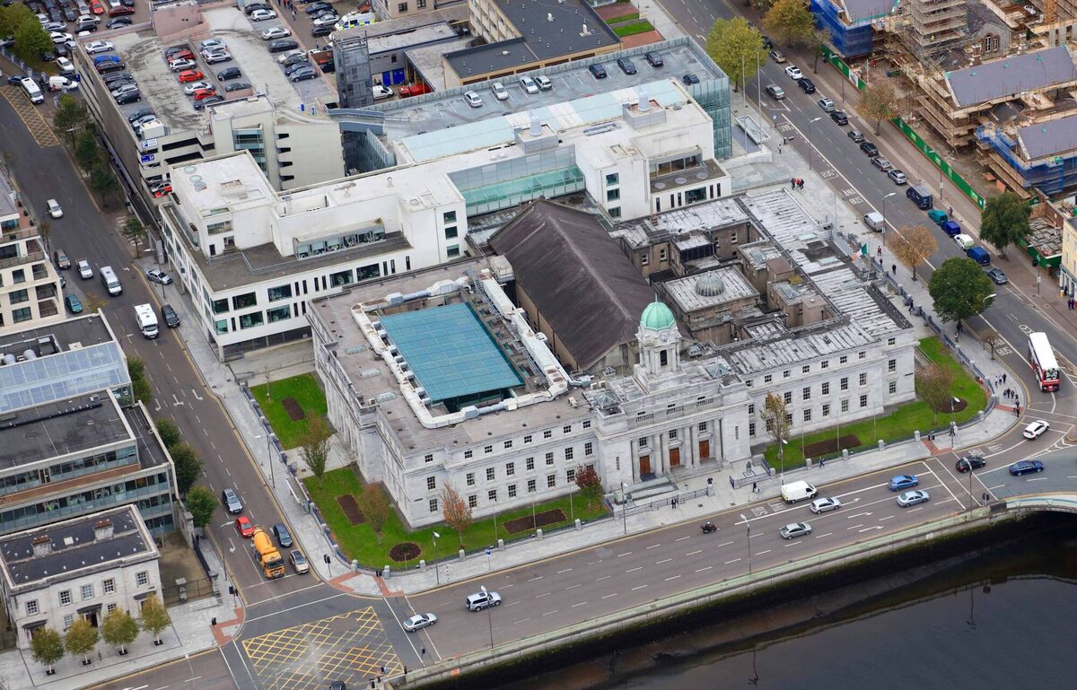City Hall, Cork, with 140 rooftop and basement parking spaces for staff built to the rear as part of the early 2000s-delivered €35m Civic Offices extension. Picture Dennis Horgan