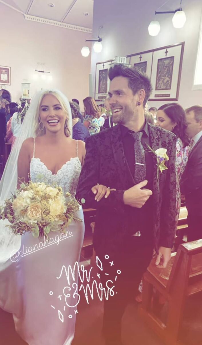 Cliona wore a gown by Irish designer Gearldine O’Meara. Cliona wore a gown by Irish designer Gearldine O’Meara.