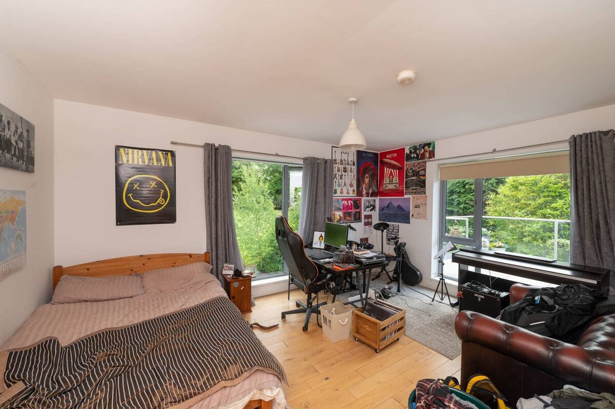 Bedroom with drumkit